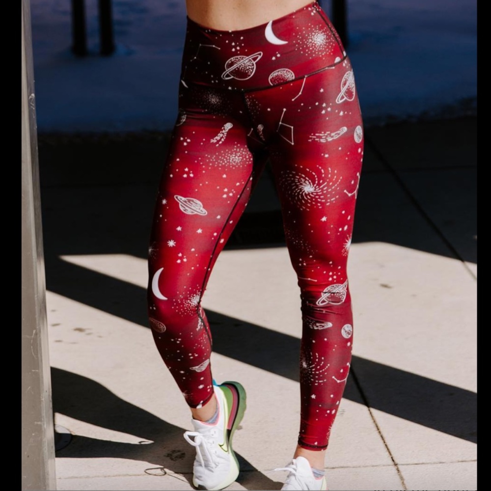 Yoga Democracy Meteor Shower Printed Leggings M